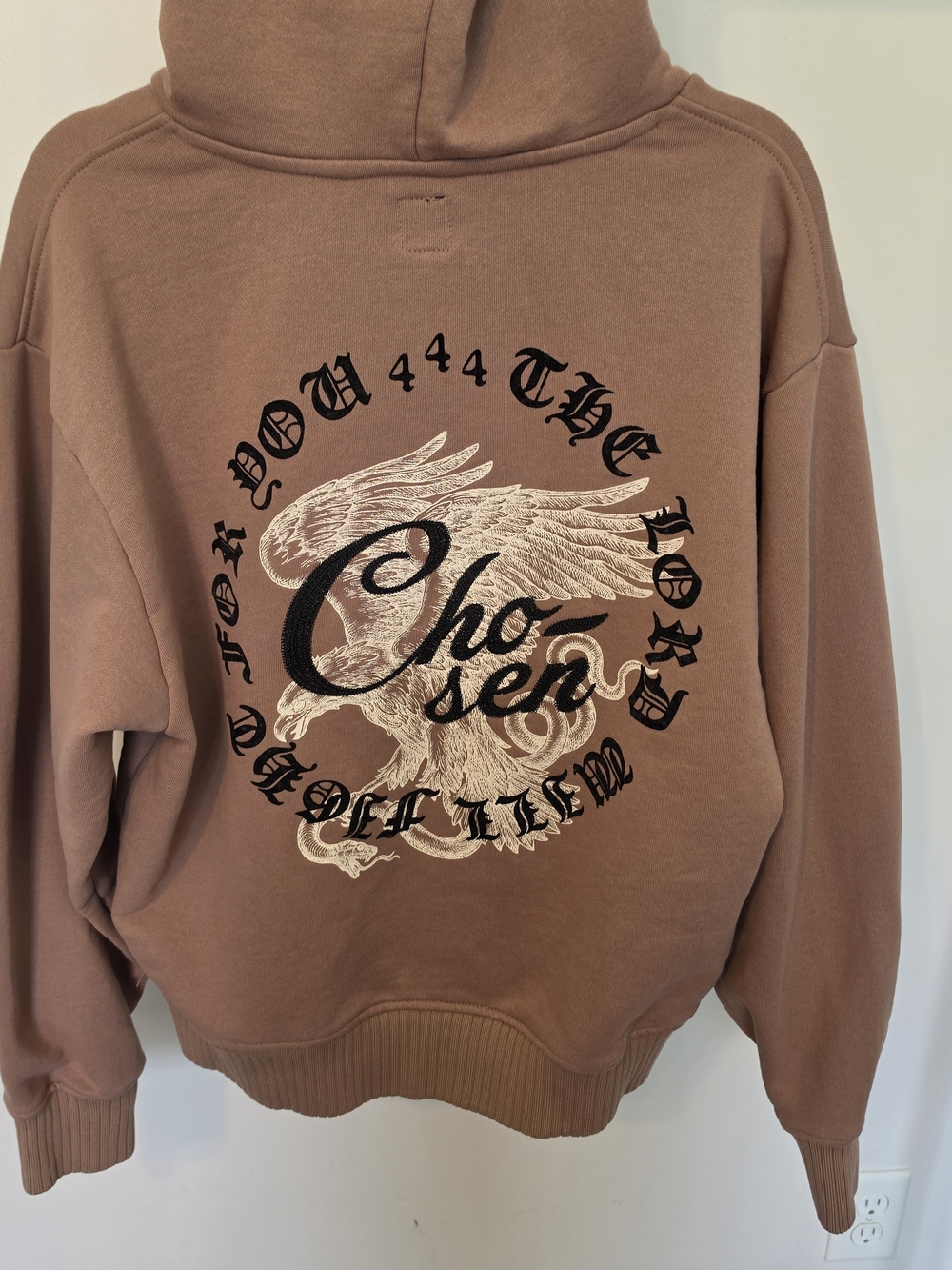Chosen Embroidered Eagle Crewneck Hoodie - Brown